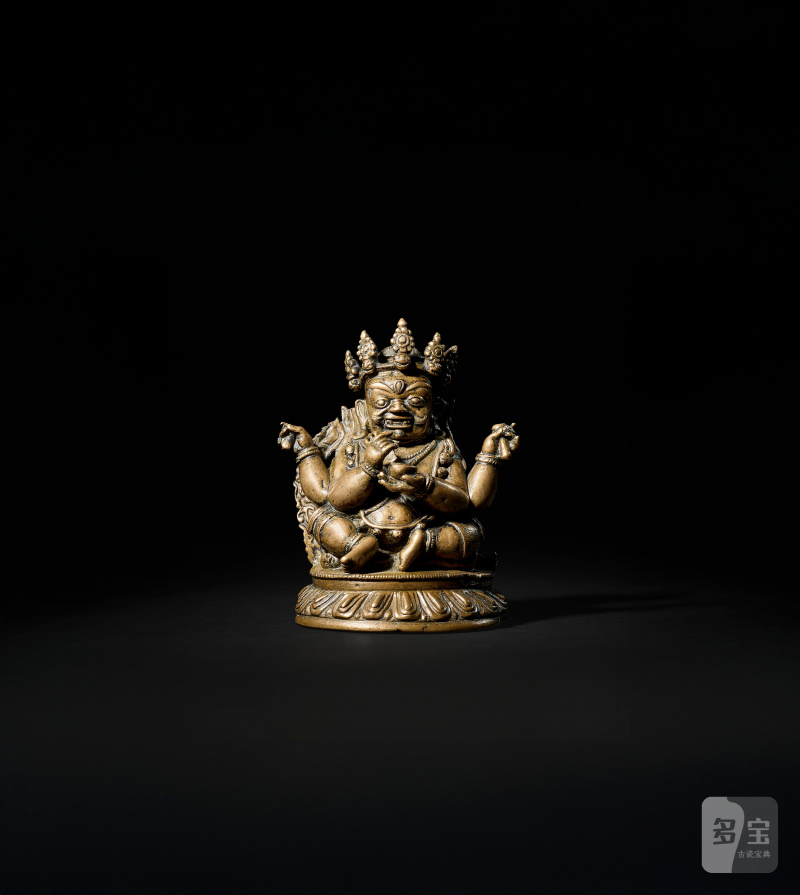 STATUE DE MAHAKALA CHATURBHUJA EN ALLIAGE DE CUIVRE  TIBET, XVIE-XVIIE SIÈCLE